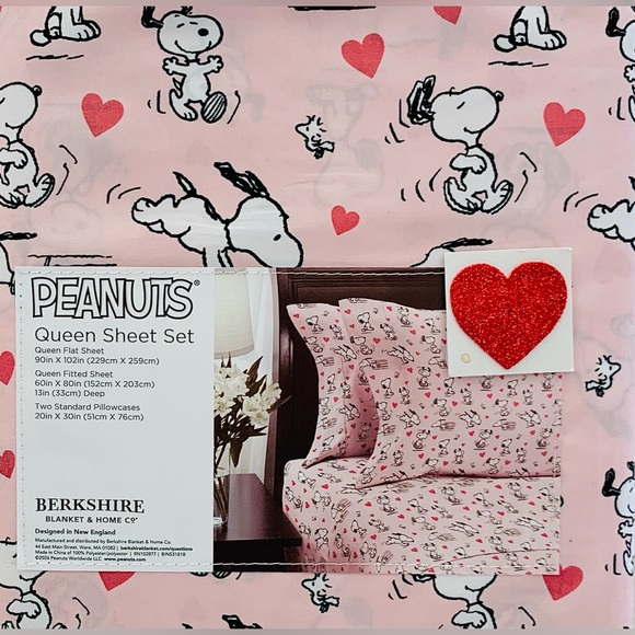 Peanuts Snoopy Happy Hearts Valentine Sheet Set - Queen - Picture 4 of 5
